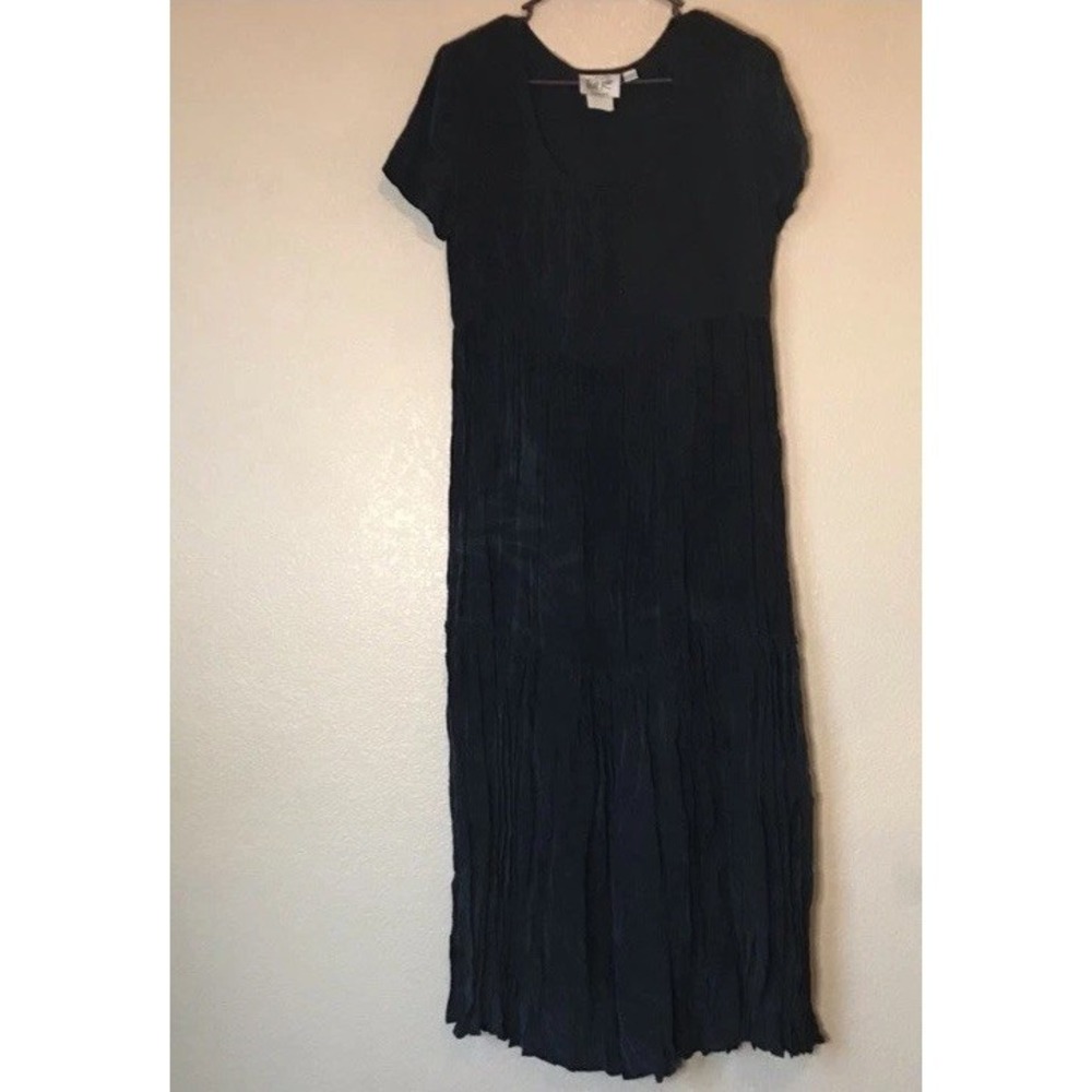 WILD ROSE Vintage dark blue Maxi Dress short  Sleeve Size 4